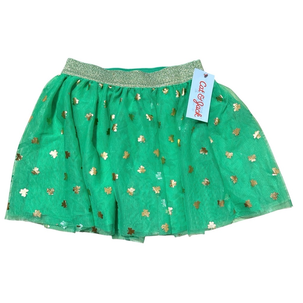 St. Patrick’s Day Tutu Skirt Cat & Jack NWT Green Gold Shamrock Tutu Skirt